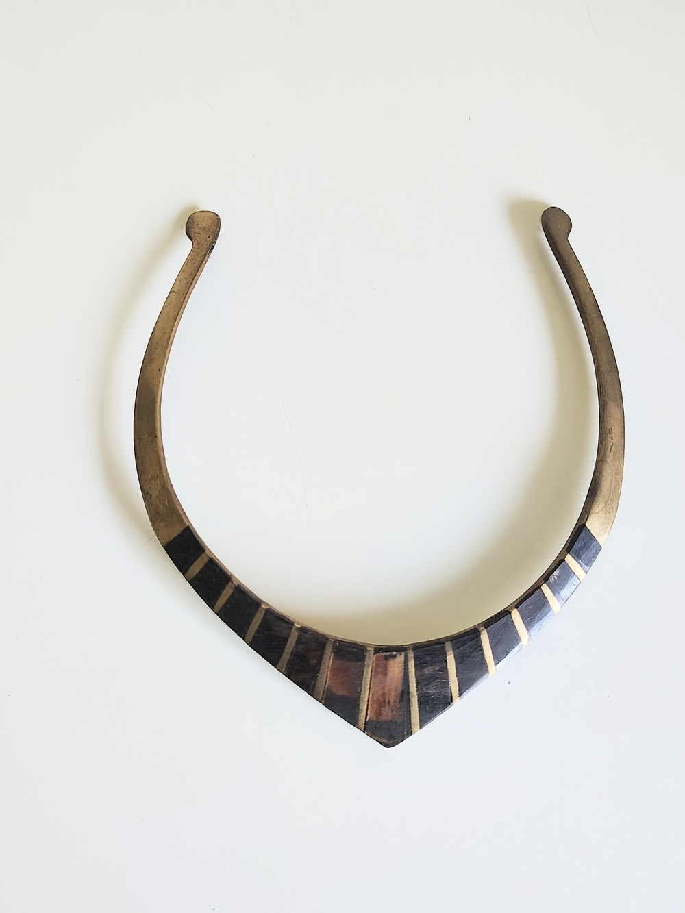 Statement Brass Metal Collar Necklace in Brass